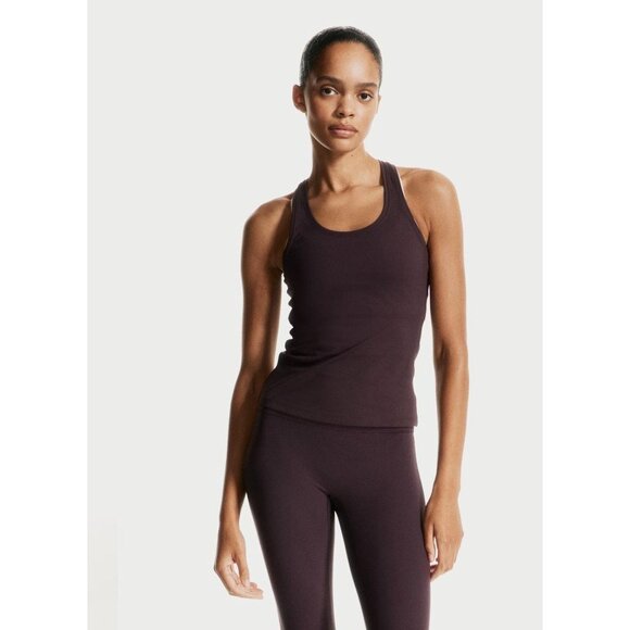 H&M Move DryMove Sports Top with Cool Handfeel DryMove in Eggplant Purple - Picture 2 of 4
